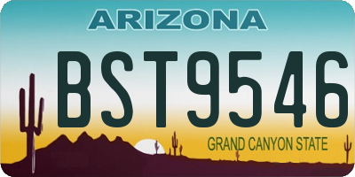 AZ license plate BST9546