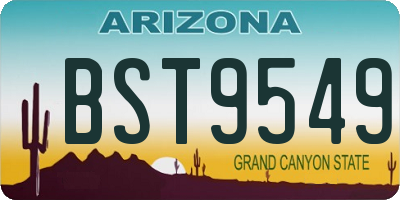 AZ license plate BST9549