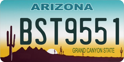 AZ license plate BST9551