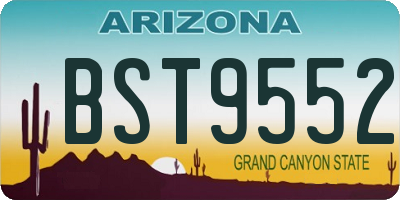 AZ license plate BST9552