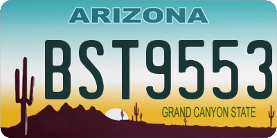 AZ license plate BST9553