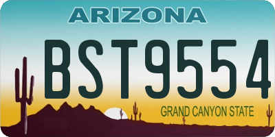 AZ license plate BST9554