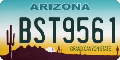 AZ license plate BST9561