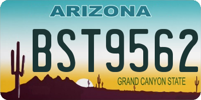 AZ license plate BST9562