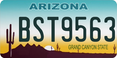 AZ license plate BST9563