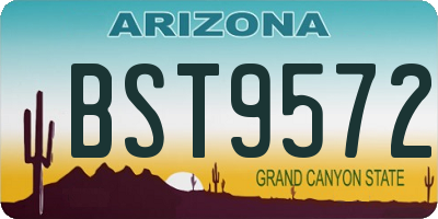 AZ license plate BST9572