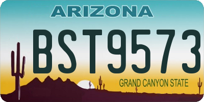 AZ license plate BST9573