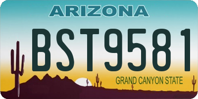 AZ license plate BST9581