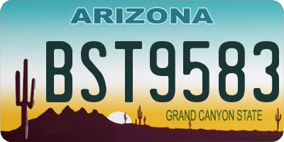 AZ license plate BST9583