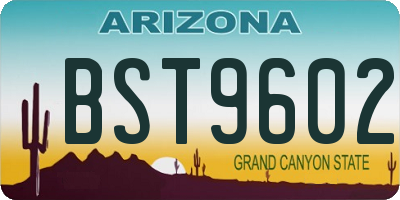 AZ license plate BST9602