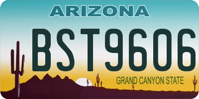 AZ license plate BST9606