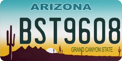 AZ license plate BST9608