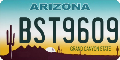 AZ license plate BST9609