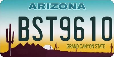 AZ license plate BST9610