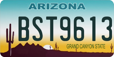 AZ license plate BST9613