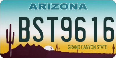 AZ license plate BST9616