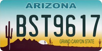 AZ license plate BST9617