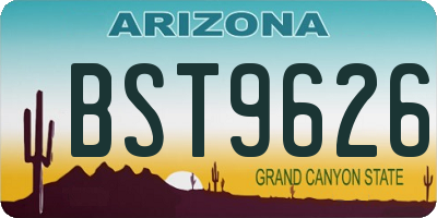 AZ license plate BST9626