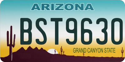 AZ license plate BST9630