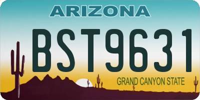 AZ license plate BST9631