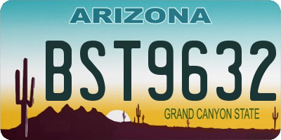 AZ license plate BST9632