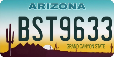 AZ license plate BST9633