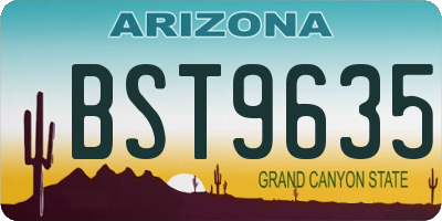 AZ license plate BST9635