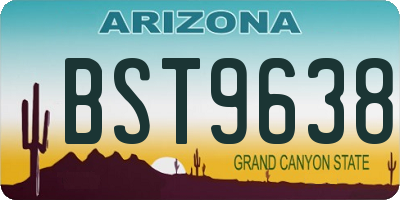 AZ license plate BST9638