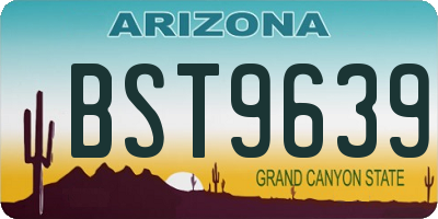 AZ license plate BST9639