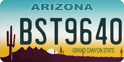 AZ license plate BST9640