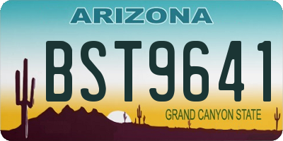 AZ license plate BST9641