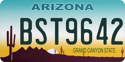 AZ license plate BST9642