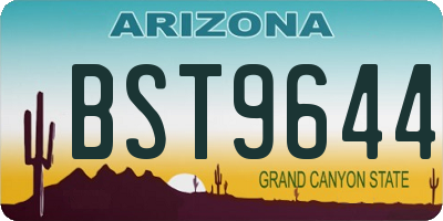 AZ license plate BST9644