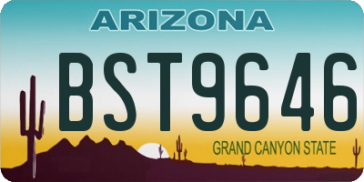 AZ license plate BST9646