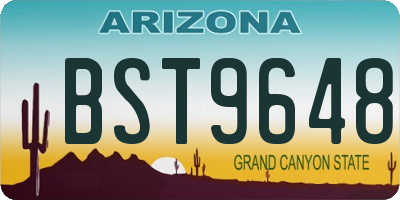 AZ license plate BST9648