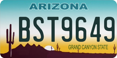 AZ license plate BST9649