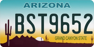 AZ license plate BST9652