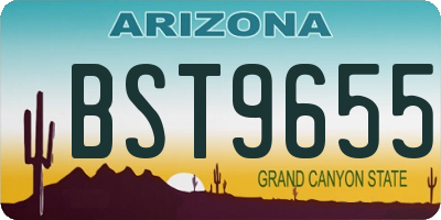 AZ license plate BST9655