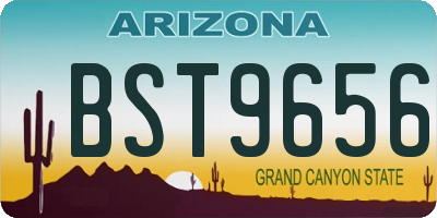 AZ license plate BST9656