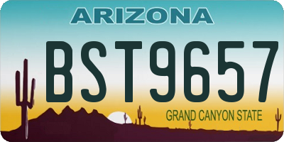 AZ license plate BST9657