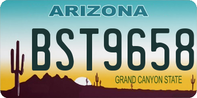 AZ license plate BST9658