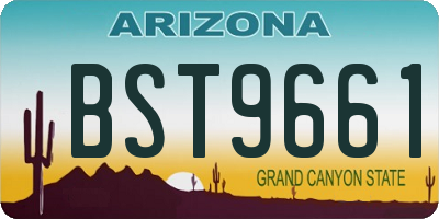 AZ license plate BST9661