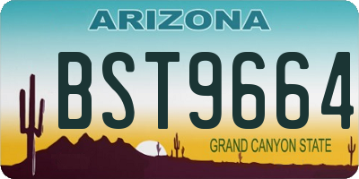 AZ license plate BST9664