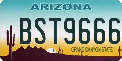 AZ license plate BST9666