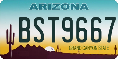 AZ license plate BST9667