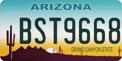 AZ license plate BST9668