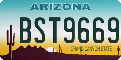 AZ license plate BST9669