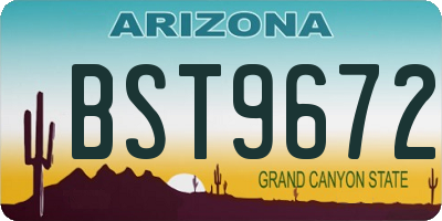 AZ license plate BST9672