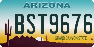 AZ license plate BST9676