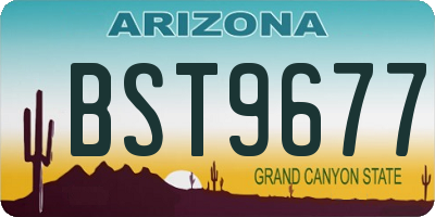 AZ license plate BST9677